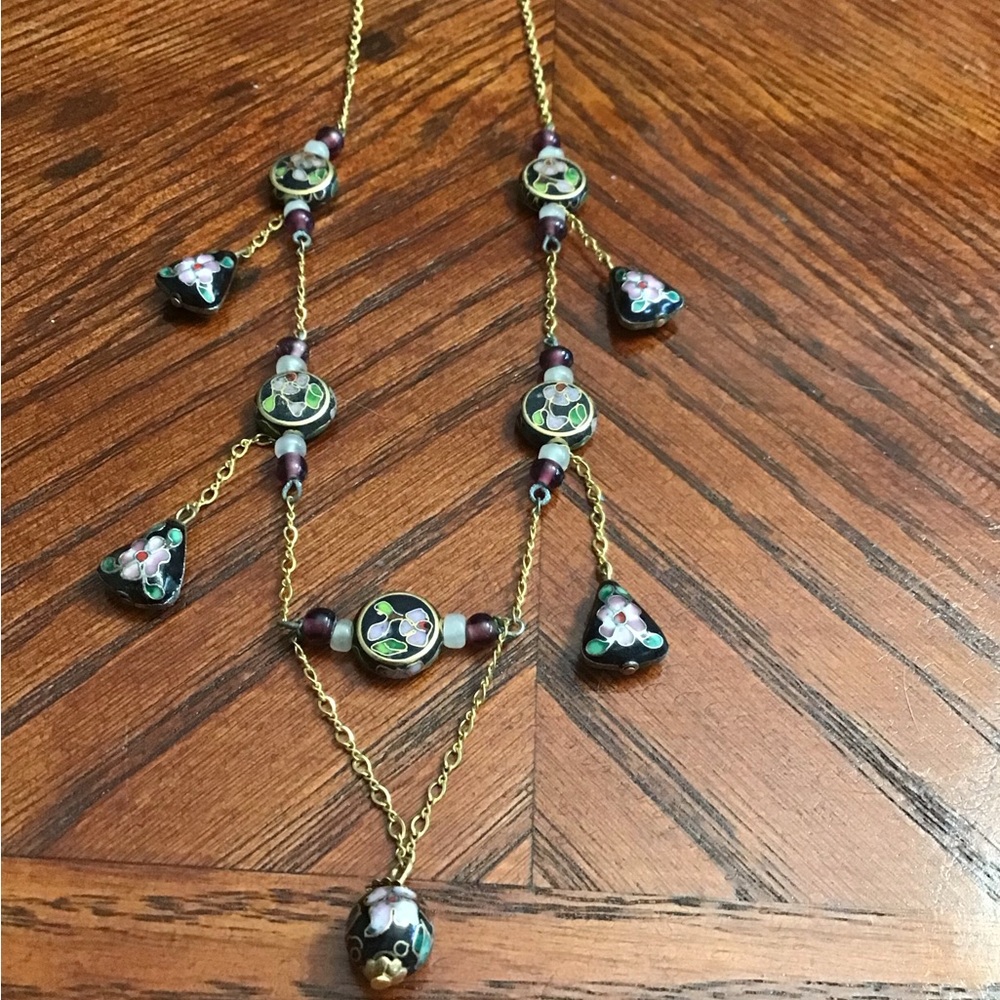 Rare Vintage Cloisonné Necklace